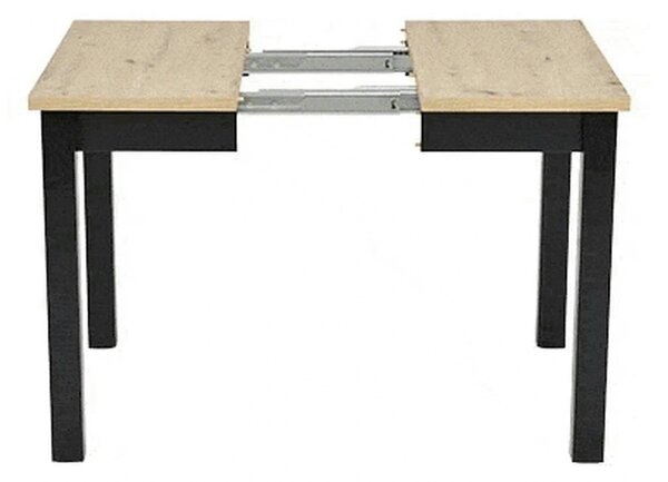 Masa extensibila QUBIK, stejar artisan/negru, PAL laminat, 80/200x80x7