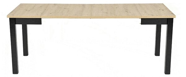 Masa extensibila QUBIK, stejar artisan/negru, PAL laminat, 80/200x80x7