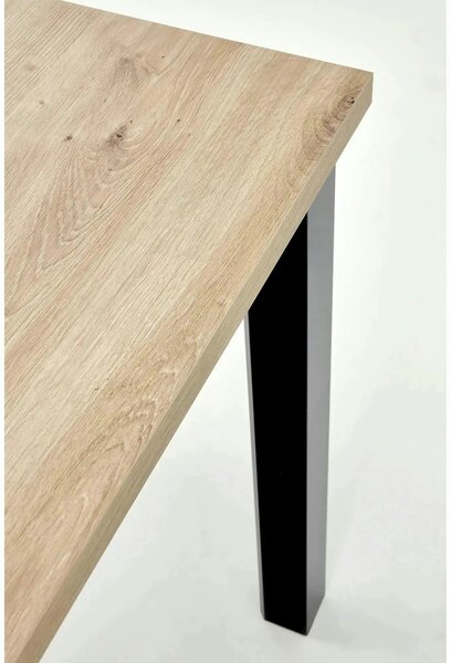 Masa extensibila QUBIK, stejar artisan/negru, PAL laminat, 80/200x80x7