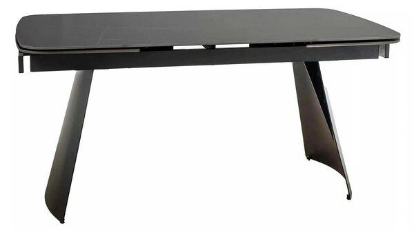 Masa extensibila BACARDI, negru mat cu efect de marmura, ceramica/meta