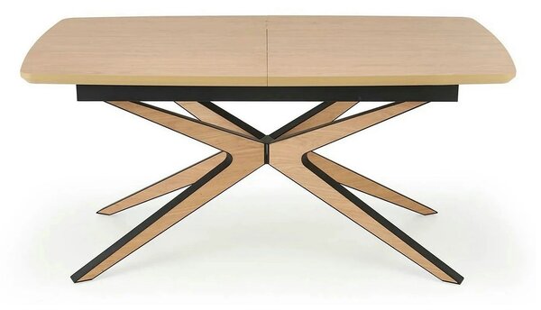 Masa extensibila JAMES, stejar/negru, 160/220x90x76 cm