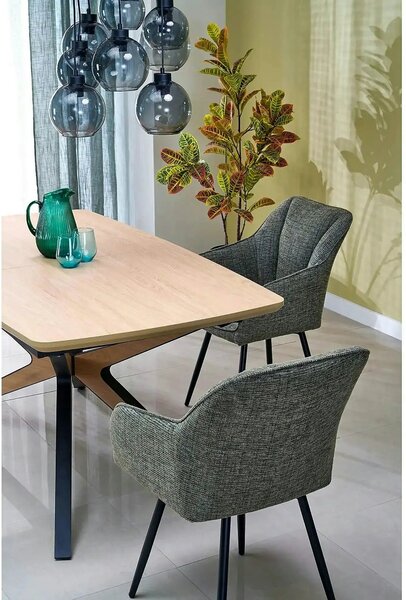 Masa extensibila JAMES, stejar/negru, 160/220x90x76 cm