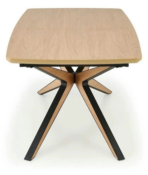 Masa extensibila JAMES, stejar/negru, 160/220x90x76 cm