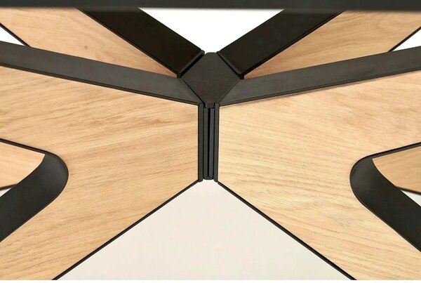 Masa extensibila JAMES, stejar/negru, 160/220x90x76 cm