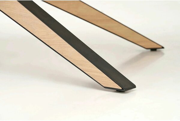Masa extensibila JAMES, stejar/negru, 160/220x90x76 cm