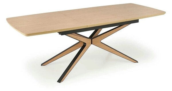 Masa extensibila JAMES, stejar/negru, 160/220x90x76 cm
