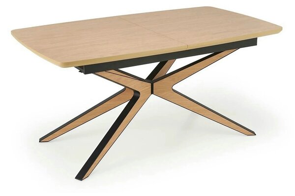 Masa extensibila JAMES, stejar/negru, 160/220x90x76 cm