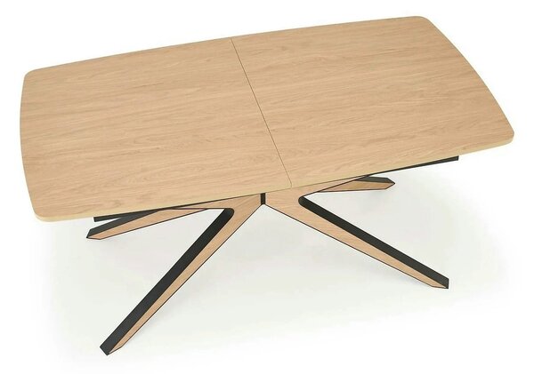 Masa extensibila JAMES, stejar/negru, 160/220x90x76 cm