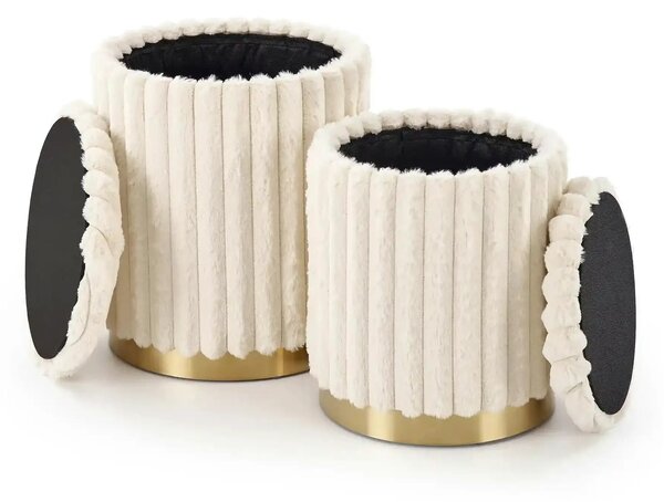 Set 2 taburete FIDO, stofa crem