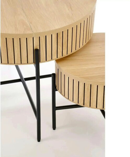 Set 2 masute cafea DANTE, stejar/negru