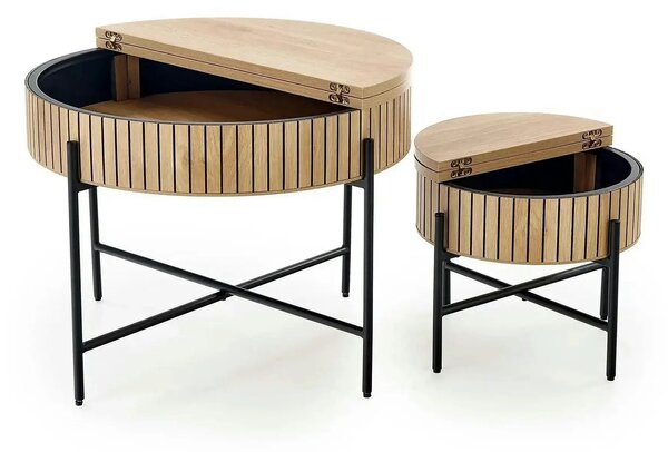 Set 2 masute cafea DANTE, stejar/negru