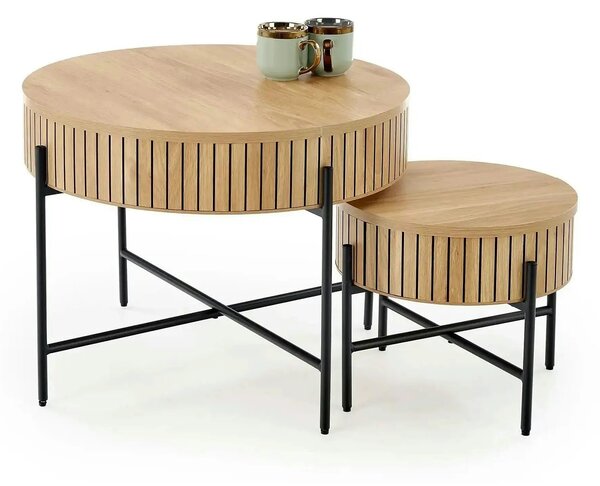 Set 2 masute cafea DANTE, stejar/negru