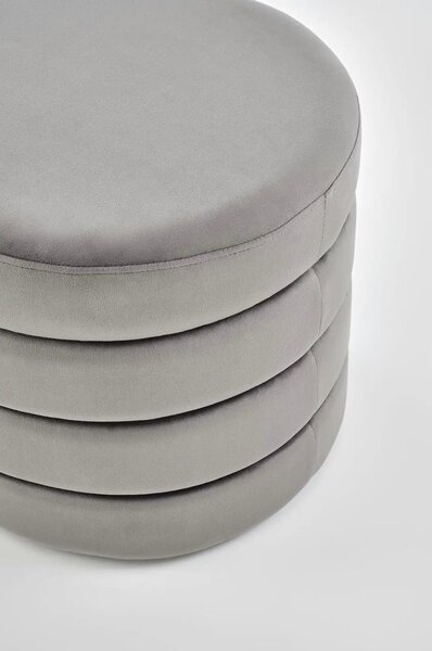Bancheta CALPI, stofa catifelata gri, 110x46x42 cm