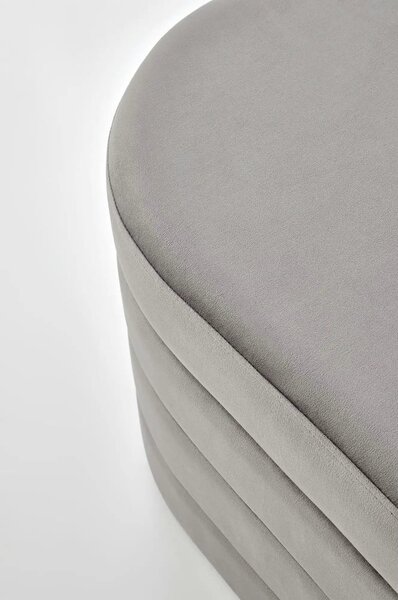 Bancheta CALPI, stofa catifelata gri, 110x46x42 cm