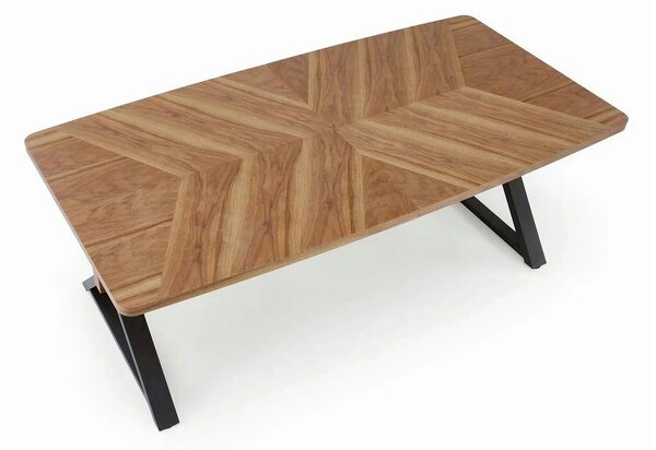 Masa extensibila BARON, nuc/negru, 200-350x100x75 cm