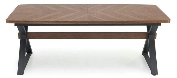 Masa extensibila BARON, nuc/negru, 200-350x100x75 cm