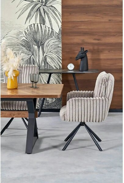 Masa extensibila BARON, nuc/negru, 200-350x100x75 cm