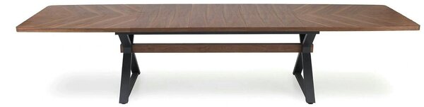 Masa extensibila BARON, nuc/negru, 200-350x100x75 cm