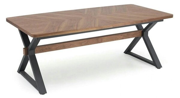 Masa extensibila BARON, nuc/negru, 200-350x100x75 cm