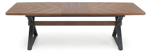 Masa extensibila BARON, nuc/negru, 200-350x100x75 cm