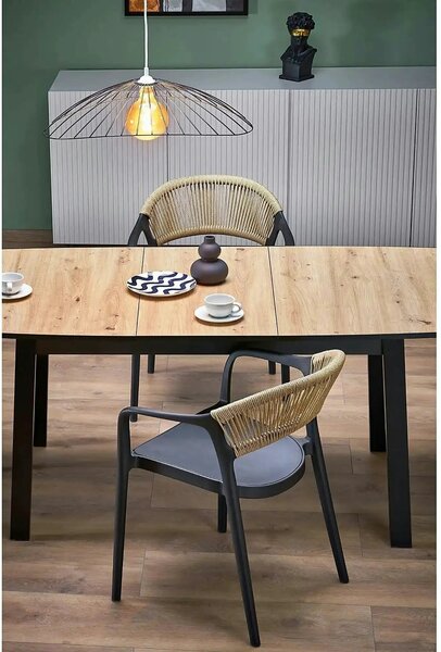 Scaun gradina K582, negru, polipropilena, 56x55x78 cm