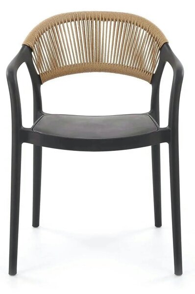 Scaun gradina K582, negru, polipropilena, 56x55x78 cm