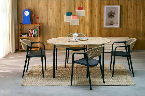 Scaun gradina K582, negru, polipropilena, 56x55x78 cm