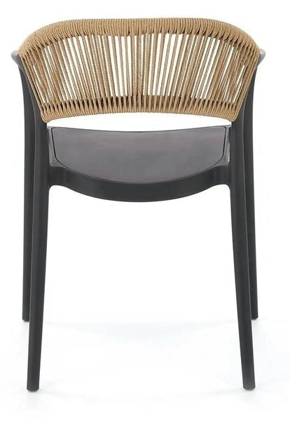 Scaun gradina K582, negru, polipropilena, 56x55x78 cm