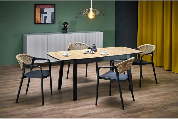 Scaun gradina K582, negru, polipropilena, 56x55x78 cm