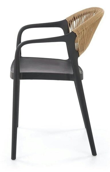 Scaun gradina K582, negru, polipropilena, 56x55x78 cm