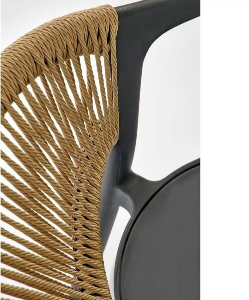 Scaun gradina K582, negru, polipropilena, 56x55x78 cm