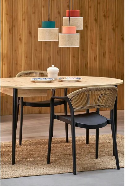 Scaun gradina K582, negru, polipropilena, 56x55x78 cm