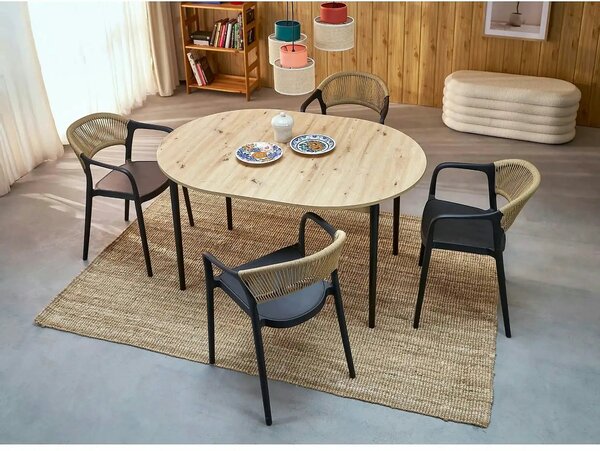 Scaun gradina K582, negru, polipropilena, 56x55x78 cm