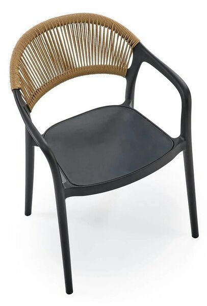 Scaun gradina K582, negru, polipropilena, 56x55x78 cm