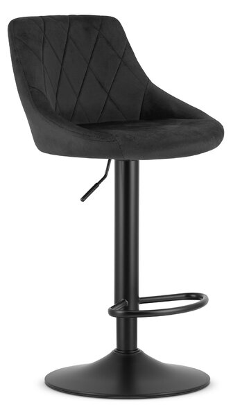 Scaun de bar negru KAST VELVET cu picior negru