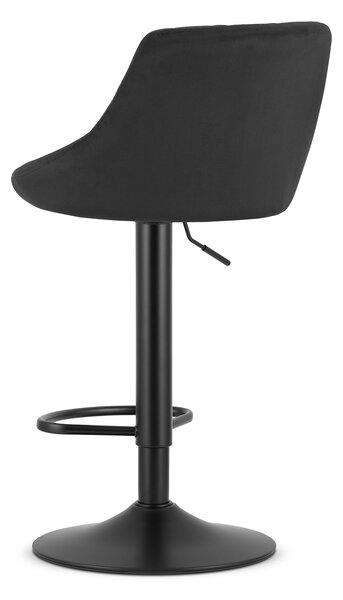 Scaun de bar negru KAST VELVET cu picior negru