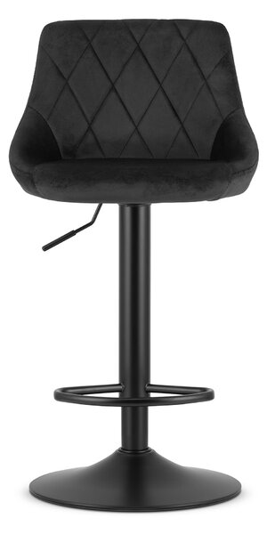 Scaun de bar negru KAST VELVET cu picior negru