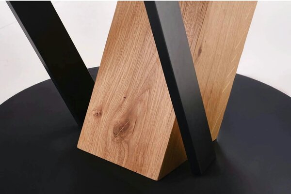 Masa extensibila FANIS, stejar/negru, 120/160x120x78 cm