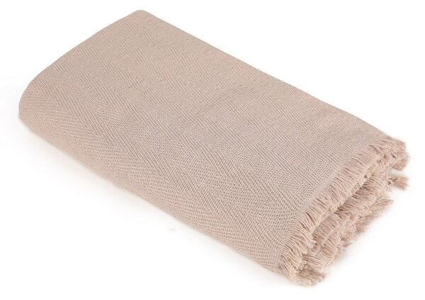 Cuvertură maro din bumbac reciclat 170x205 cm Merlin – Mijolnir