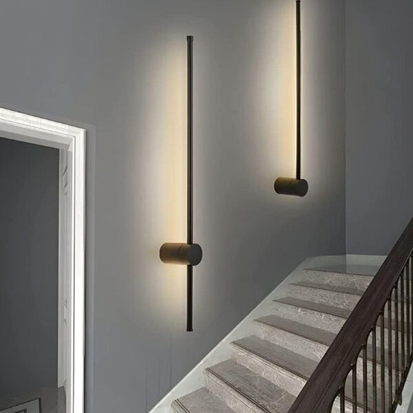 Aplica LED line, 9W, lumina neutra 4000K, 670lm, 630x60x100 mm, negru