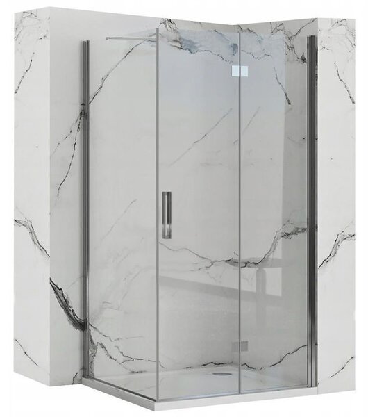 Rea Molier, cabină de duș 90 (uşă) x 90 (perete) x 190 cm, sticlă transparentă de 6 mm, profil cromat, KPL-K0539