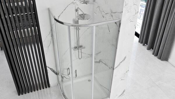 Rea Look, cabină de duș pătrată 80x80x190 cm, sticlă transparentă de 5 mm, profil cromat, REA-K7904