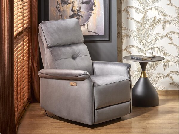 Fotoliu recliner Houston 1543, Gri, Tapiterie, 82x80x90cm, 39 kg