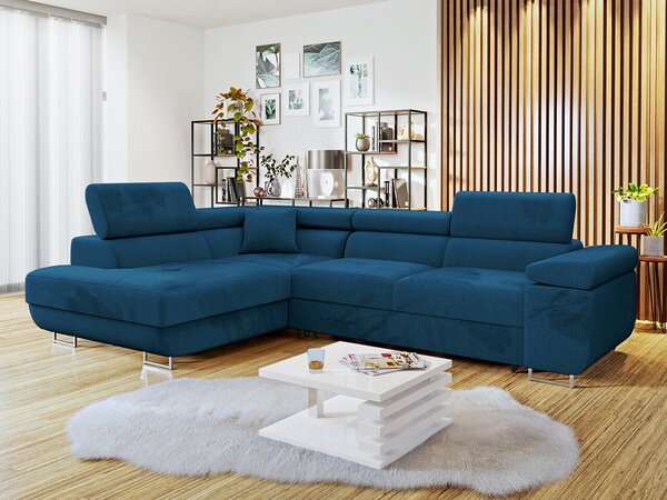 Colțar Comfivo Vinetum, Funcția de dormit, Spațiu de depozitare, 274x203x70cm, 141 kg, Picioare: Plastic, Metal