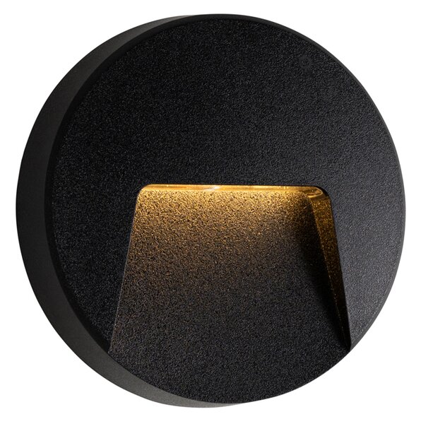 Set 2 Aplice Rotunde Negre pentru Exterior cu LED Integrat IP65 - Gem