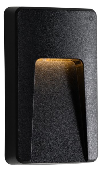 Set 2 Aplice Perete Exterior Negre Dreptunghiulare cu LED Integrat IP65 - Gem