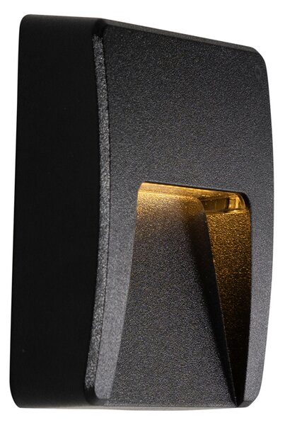 Set 2 Aplice Perete Exterior Patrate Negre cu LED Integrat IP65 - Gem