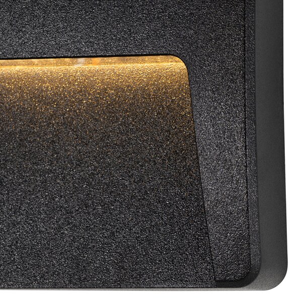 Set 2 Aplice Perete Exterior Patrate Negre cu LED Integrat IP65 - Gem