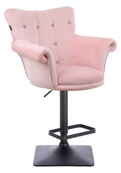 HR804KW scaun Catifea Roz cu Bază Neagră