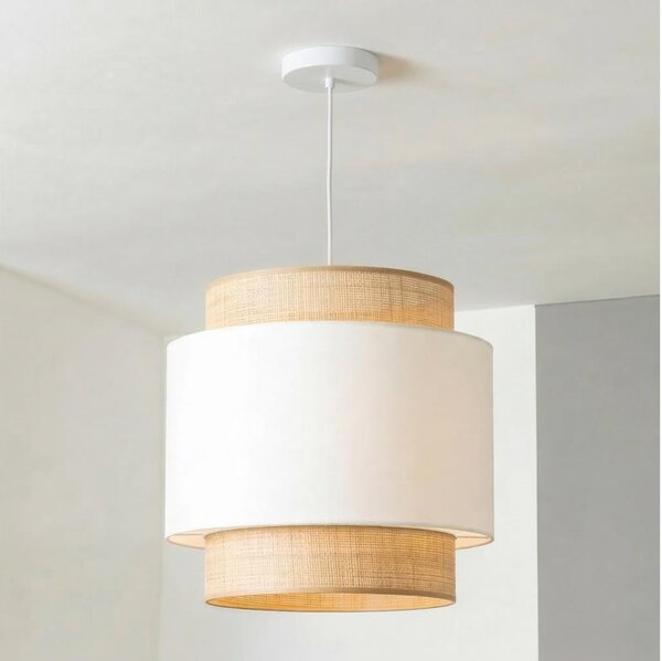 Brilagi - Lustră LED suspendată pe cablu CERIA 1xE27/40W/230V, diam. 30 cm, bej/alb